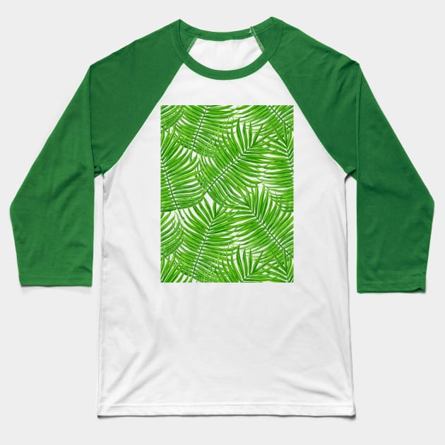 Palm leaves watercolor II Baseball T-Shirt by katerinamk